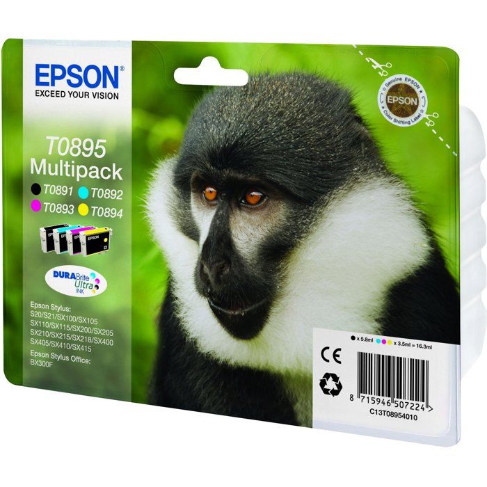 Multipack 4 Ink Cartridges T0895 - Black, Cya ...