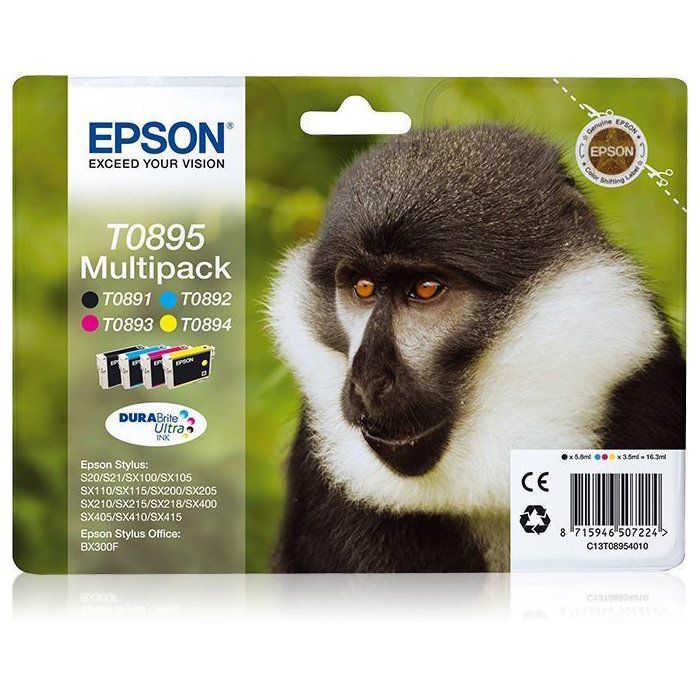 Multipack 4 Ink Cartridges T0895 - Black, Cya ...