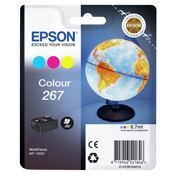 EPSON 267 Ink Cartridge - Cyan, Magenta and Yellow - Standard Capacity 200 pages