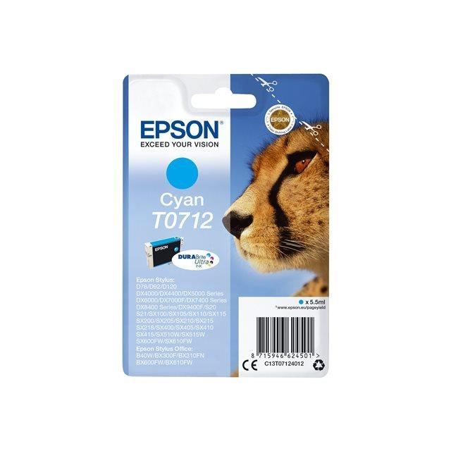EPSON Cartridge T0712 - Cheetah - Cyan