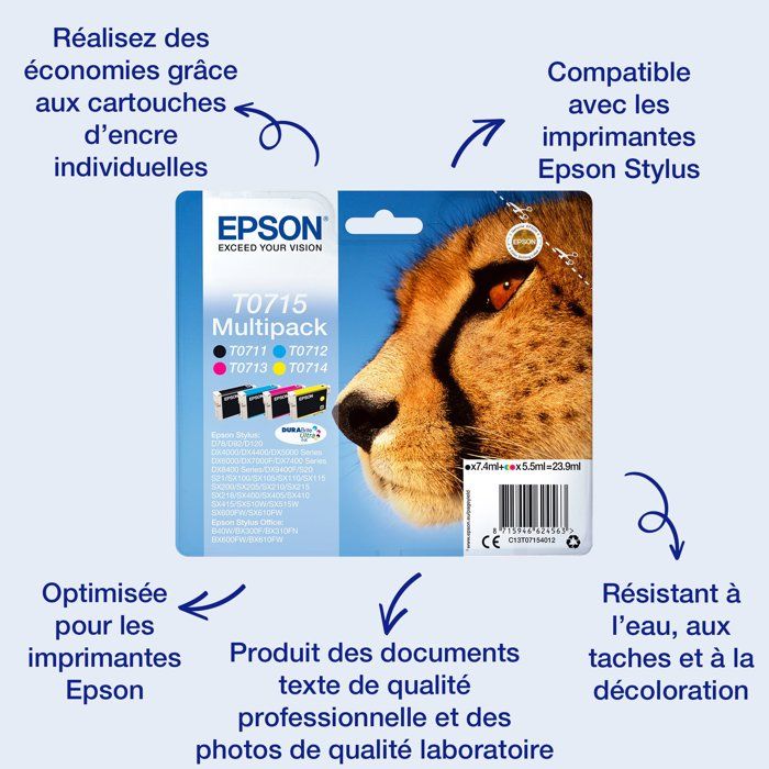 EPSON Multipack T0715 - Cheetah - Black, Cyan, Magenta, Yellow
