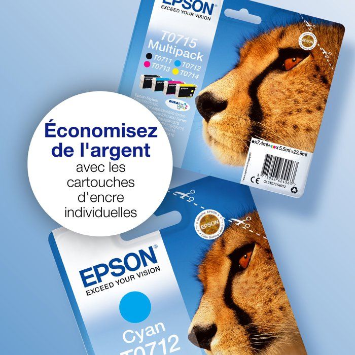 EPSON Multipack T0715 - Cheetah - Black, Cyan, Magenta, Yellow