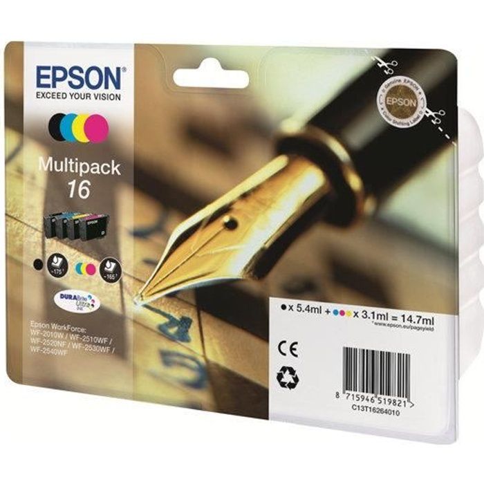 EPSON Multipack T1626 - Fountain Pen - Black, Cyan, Magenta, Yellow