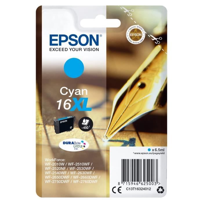 EPSON T1632 Cartridge - Fountain Pen - Cyan XL