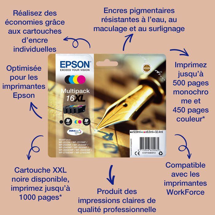 EPSON 16XL Cartridge - Black and Tri-Color - 32.4ml