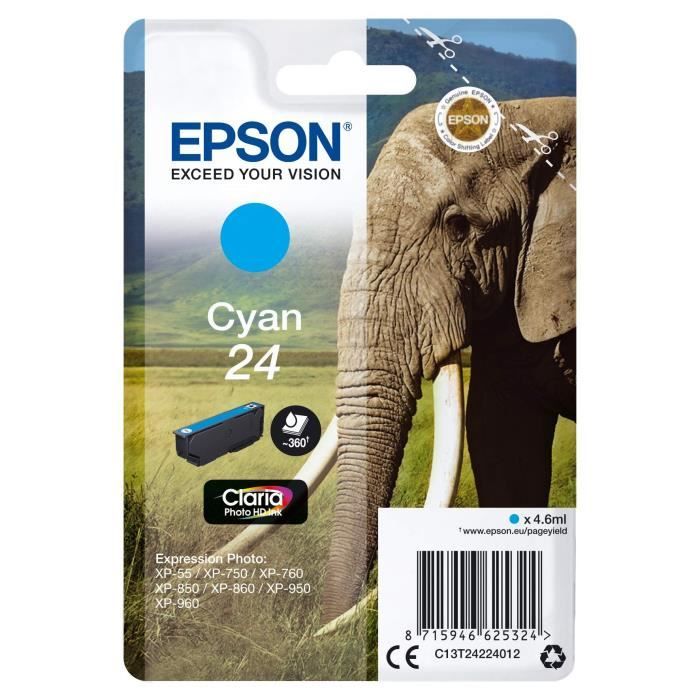 EPSON Cartridge T2422 - Elephant - Cyan