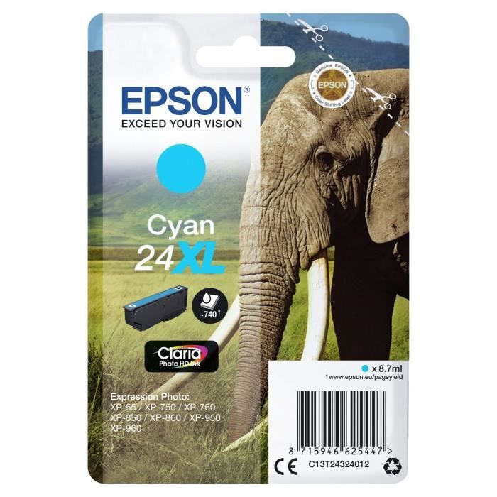 EPSON Cartridge T2432 - Elephant - Cyan XL