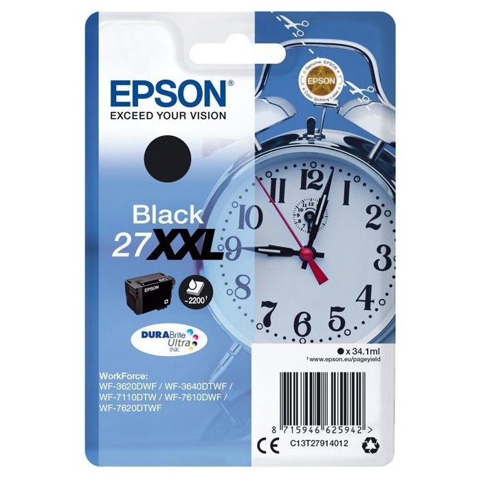EPSON Pack of 1 Cartridge 27XXL - Black - Very High Capacity 34.1ml