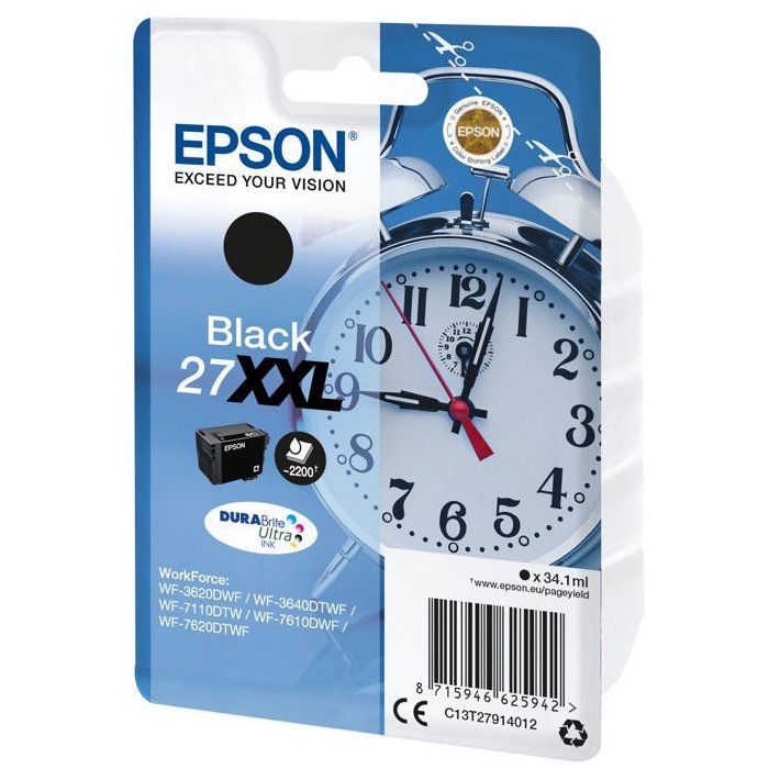 EPSON Pack of 1 Cartridge 27XXL - Black - Very High Capacity 34.1ml