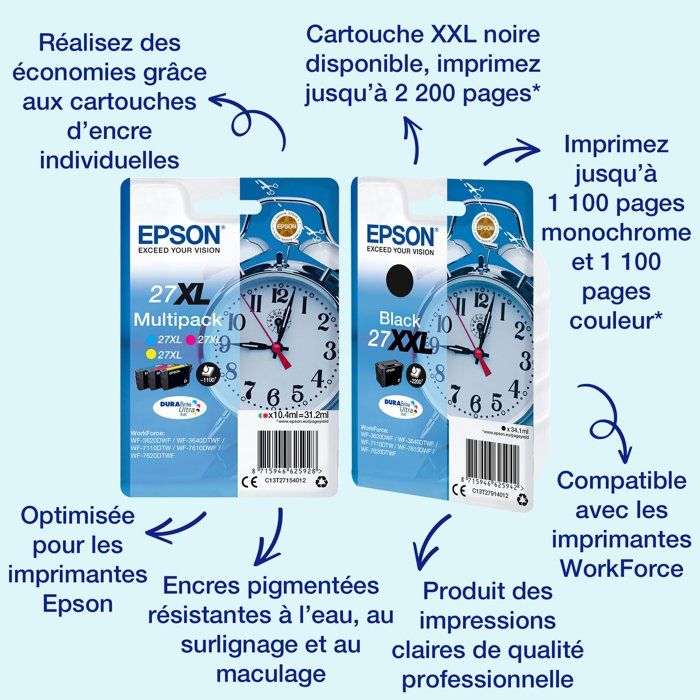 EPSON Pack of 1 Cartridge 27XXL - Black - Very High Capacity 34.1ml
