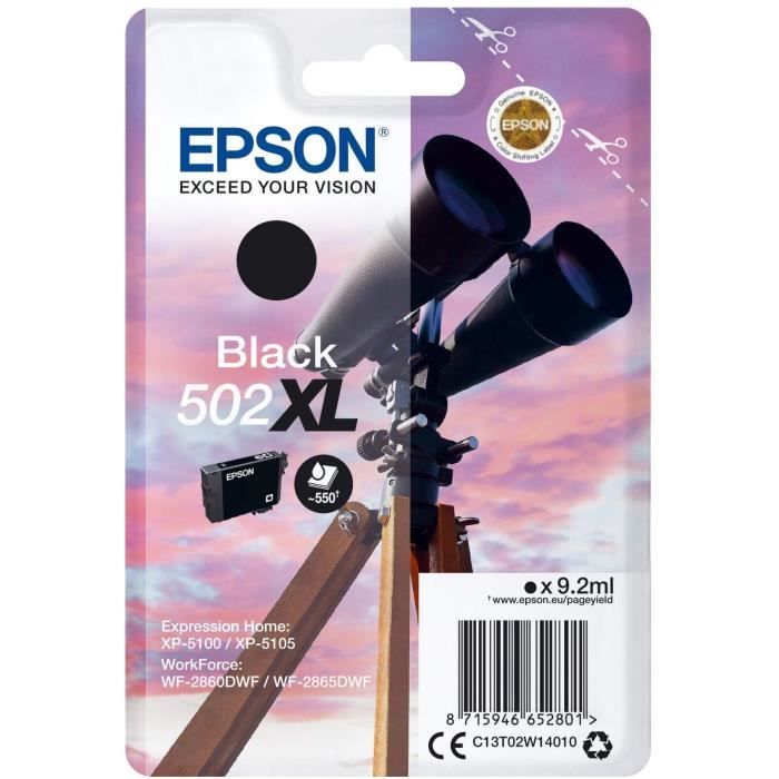 EPSON Ink Cartridges Singlepack Black 502XL Ink, Original, Pigment ink - Black - Compatible WorkForce WF-2860DWF ...
