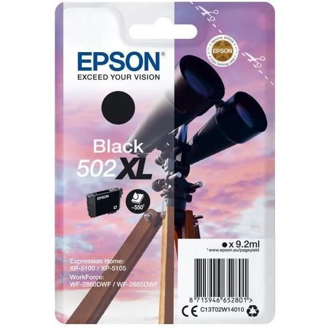 EPSON Ink Cartridges Singlepack Black 502XL Ink, Original, Pigment ink - Black - Compatible WorkForce WF-2860DWF ...
