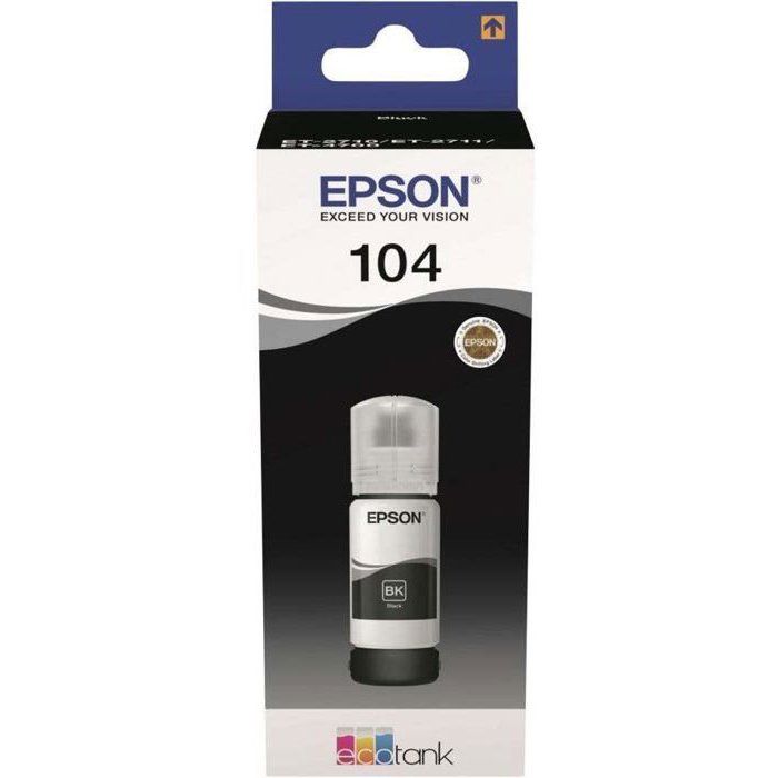 EPSON Epson EcoTank 104 Ink Refill Kit - Black - Inkjet - 4500 Pages - 1 Unit (s)