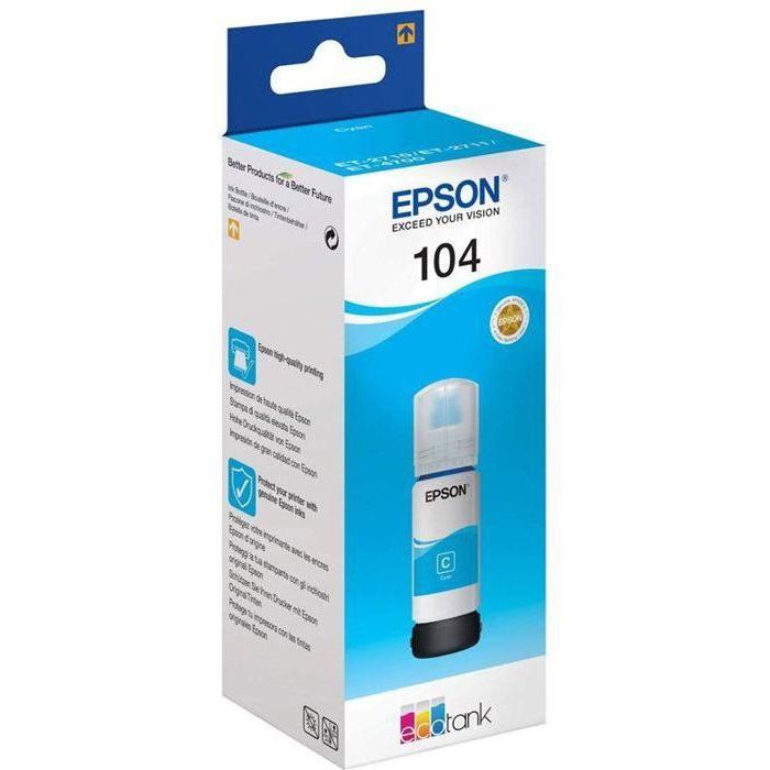 EPSON Epson EcoTank 104 Ink Refill Kit - Cyan - Inkjet - 7500 Pages - 1 Unit (s)