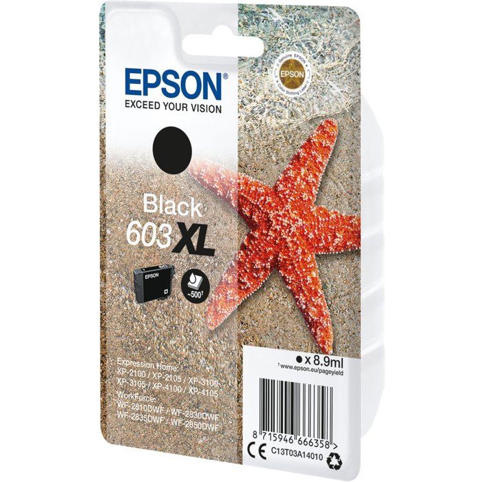EPSON Inkjet Singlepack 603XL Ink Cartridge - Black