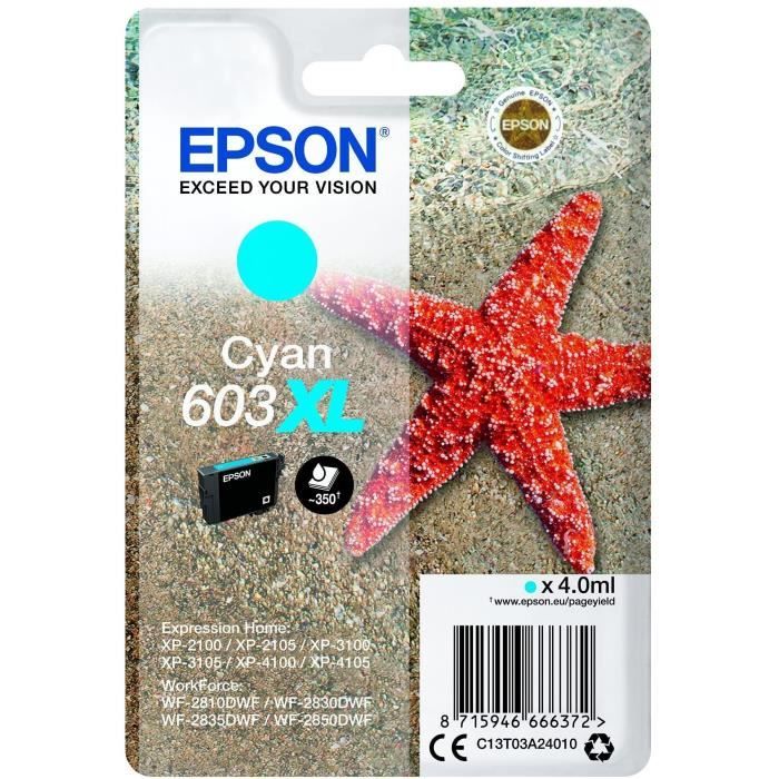 EPSON Inkjet Cartridge Singlepack 603XL Ink - Cyan