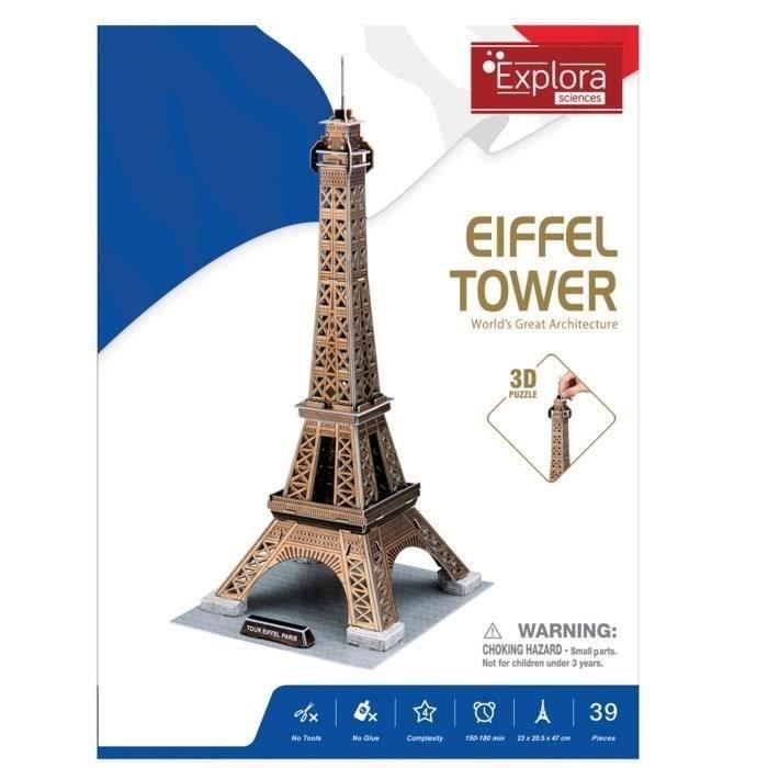 3D Puzzle - All Eiffel - Construction Game - EXPLORA - 39 pieces - From 5 years old