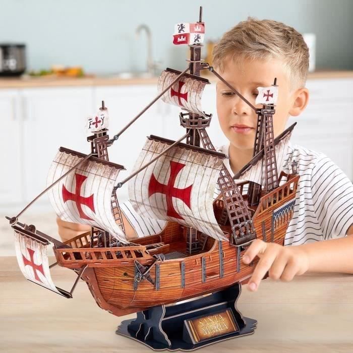 3D Puzzle - Santa Maria Boat - Construction Game - EXPLORA - 204 pieces - Ages 8 and up