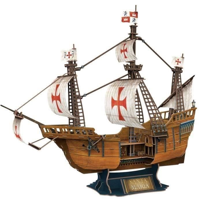 3D Puzzle - Santa Maria Boat - Construction Game - EXPLORA - 204 pieces - Ages 8 and up