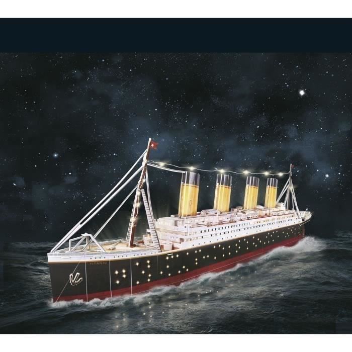 3D Light-Up Puzzle - Titanic Ship - Construction Game - EXPLORA - 266 Pieces - Ages 8+