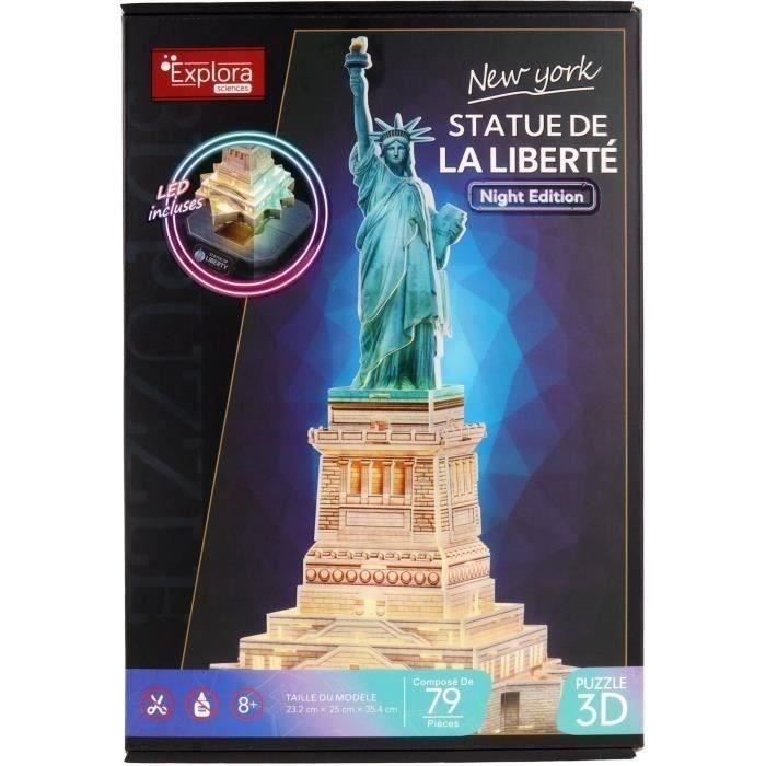 3D Light-Up Puzzle - Statue of Liberty - Building Set - EXPLORA - 79 Pieces - Ages 8+