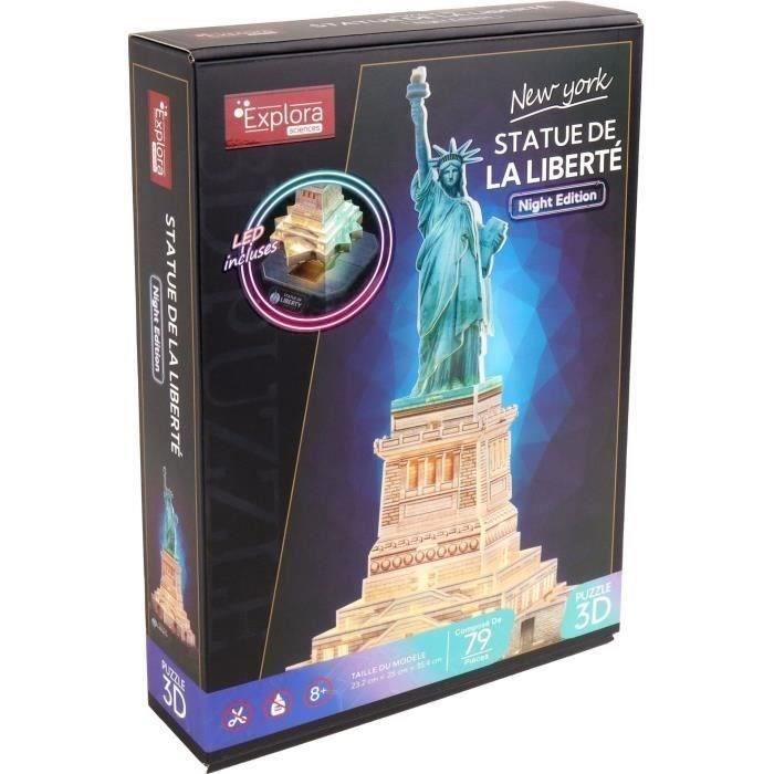 3D Light-Up Puzzle - Statue of Liberty - Building Set - EXPLORA - 79 Pieces - Ages 8+