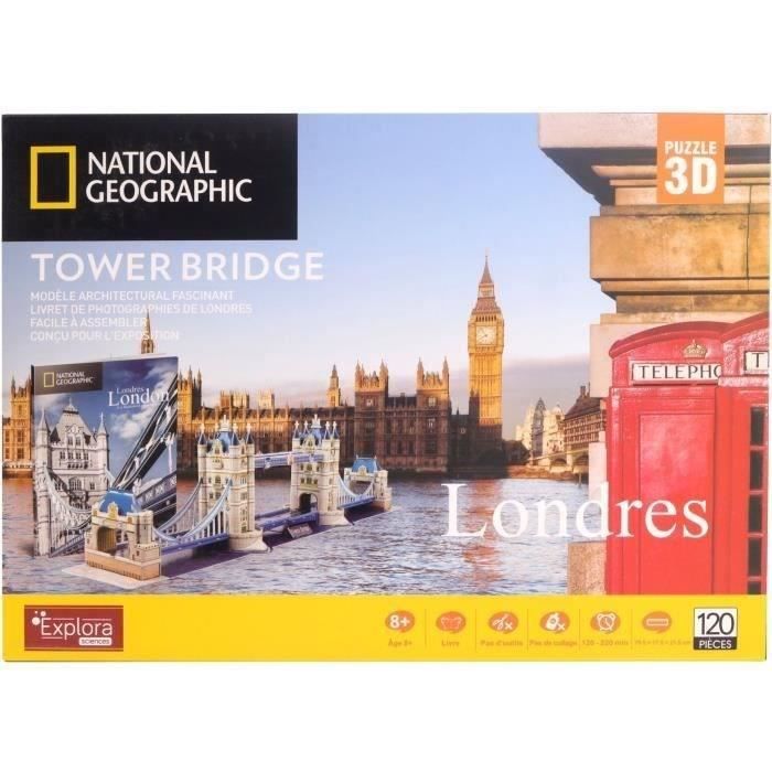 3D Puzzle - Tower Bridge - Construction Game - EXPLORA - 120 pieces - Ages 8 and up