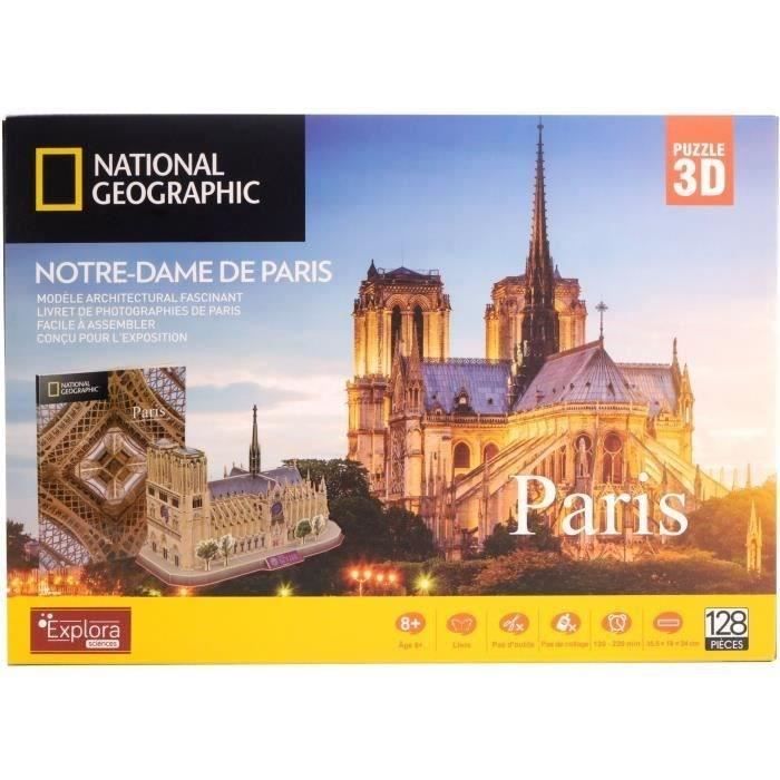 3D Puzzle - Notre Dame De Paris - Construction Game - EXPLORA - 128 pieces - Ages 8 and up