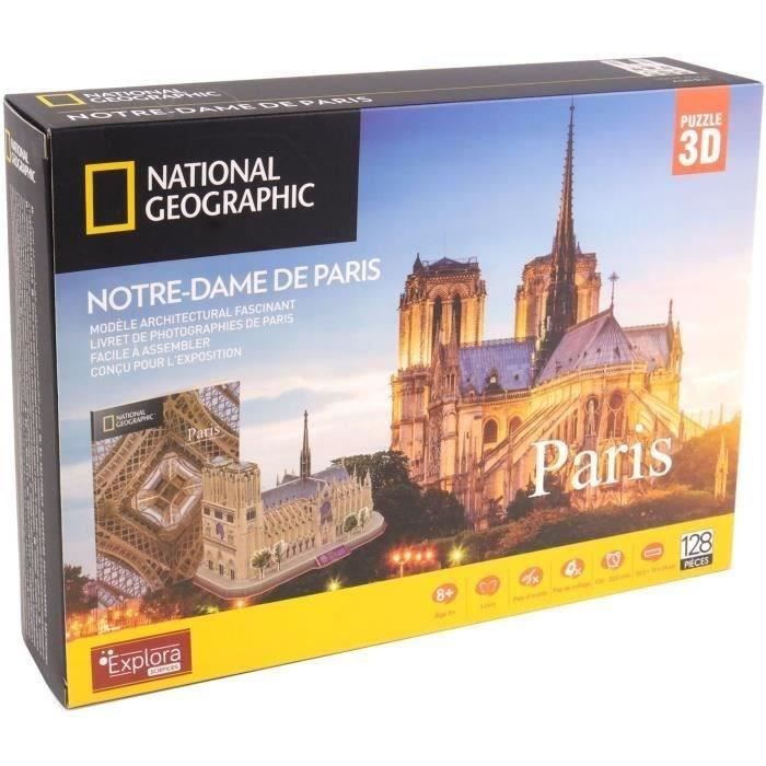 3D Puzzle - Notre Dame De Paris - Construction Game - EXPLORA - 128 pieces - Ages 8 and up