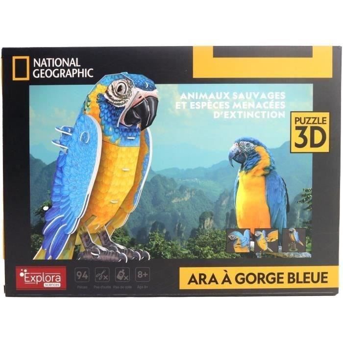 3D Puzzle - Parrot - Construction Game - EXPLORA - Bird - 94 pieces - Ages 8 and up