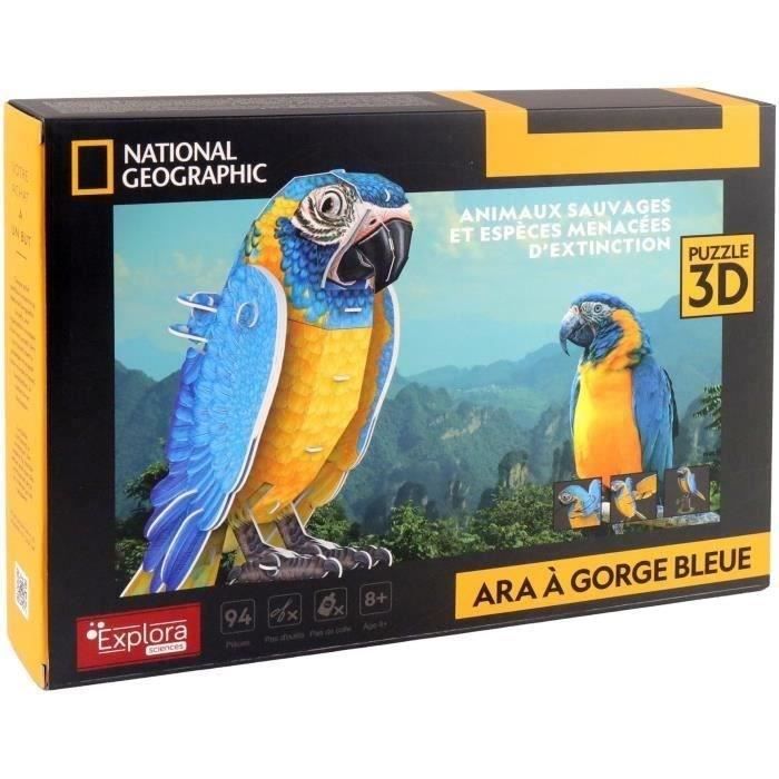 3D Puzzle - Parrot - Construction Game - EXPLORA - Bird - 94 pieces - Ages 8 and up