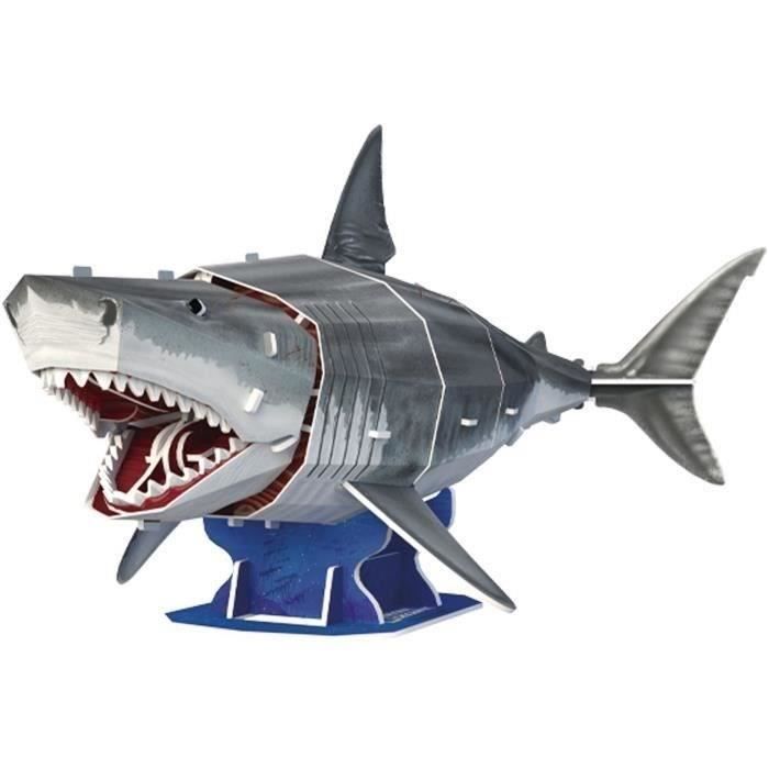 3D Puzzle - Great White Shark - Construction Game - EXPLORA - 72 pieces - Ages 8 and up