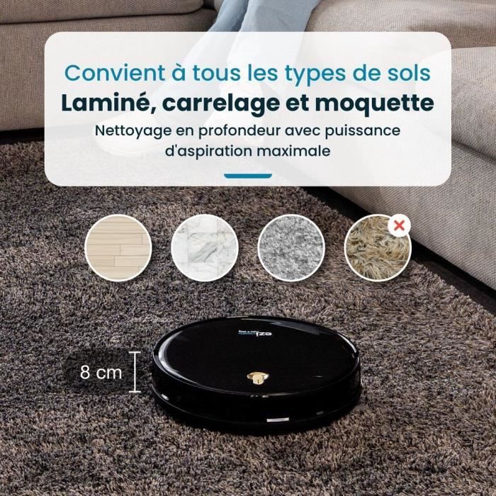 EZICLEAN I-Bot Z5 Connected Robot Vacuum Mop - 75 min - 2.6Kpa - 60-90m² - Hard floors - 0.25L