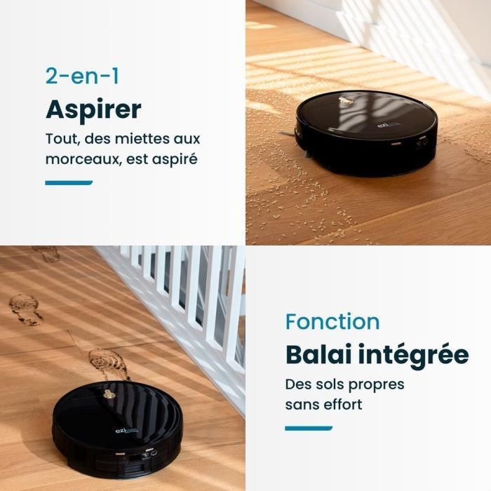 EZICLEAN I-Bot Z5 Connected Robot Vacuum Mop - 75 min - 2.6Kpa - 60-90m² - Hard floors - 0.25L