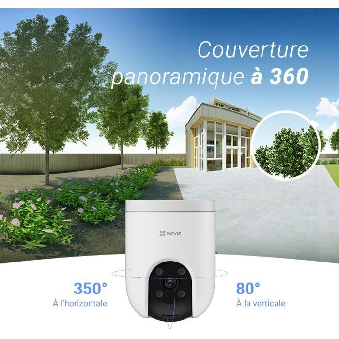 EZVIZ H8c SE Panoramic Wi-Fi Camera - 2K - AI Detection - Color Night Vision - Two-Way Audio
