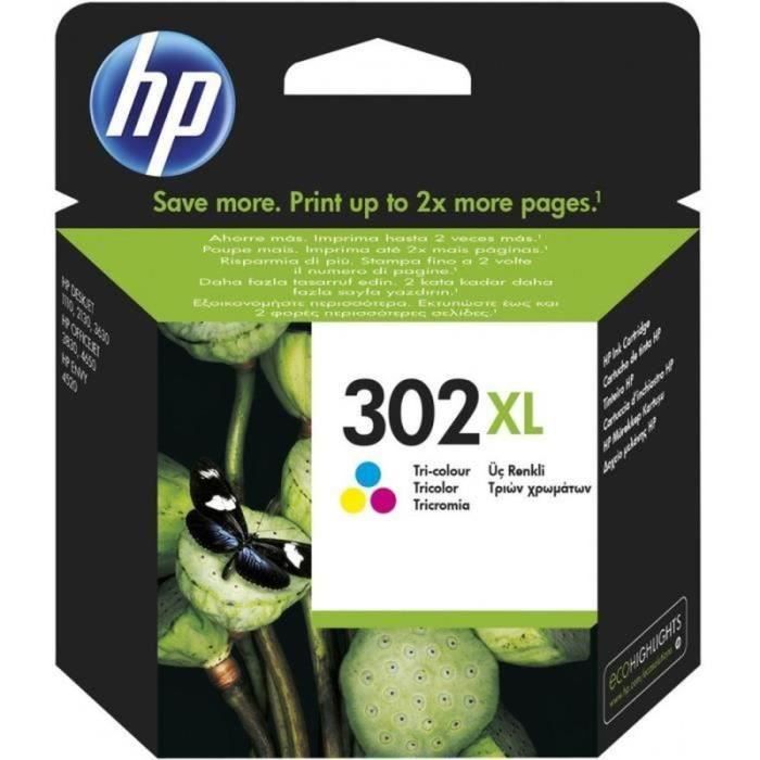 HP 302XL Genuine High Capacity 3-Color Ink Cartridge for HP DeskJet 2130/3630 and HP OfficeJet 3830 (F6U67AE)