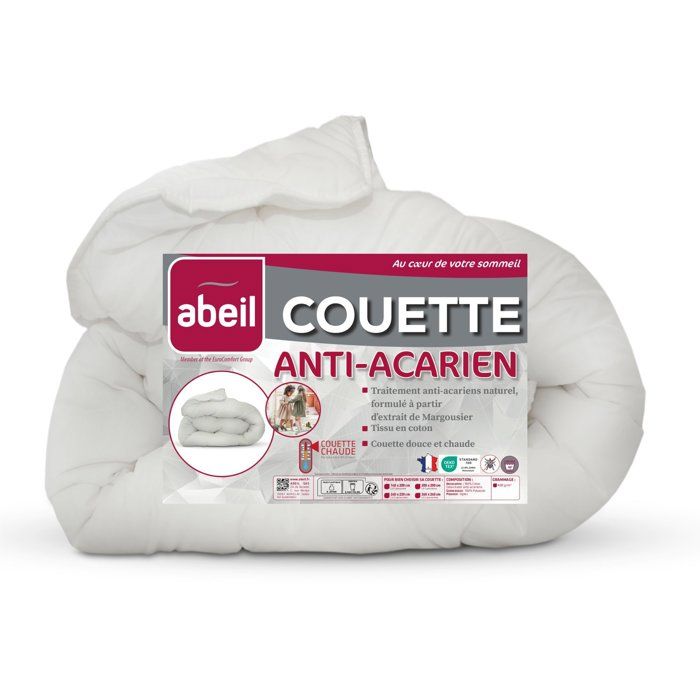 Anti -Acurian duvet - 220 x 240 cm - hot - 400 g/m² 2 people - White - Abeil