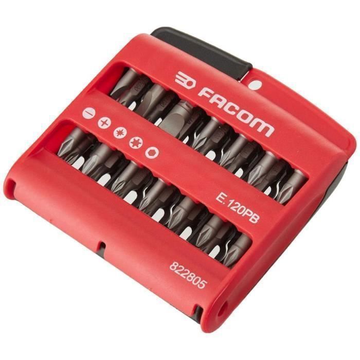 Box 28 tips (slit / pH / pz / 6 sides / torx) - Facom - E.120PB