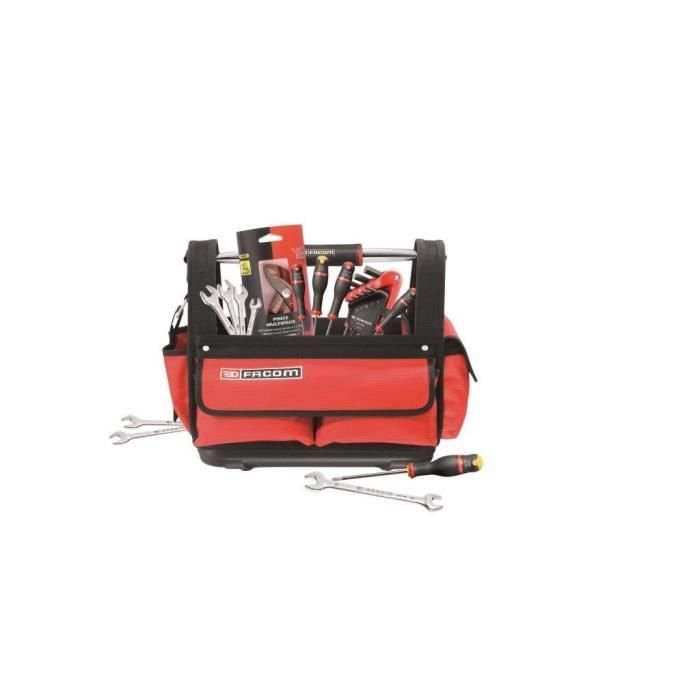 Textile Tool Box probag Facom - BS.T14CM1PB (Delivered with 5 TVIS Protwist + 9 male keys + Multiprise pliers + 7 fork keys)