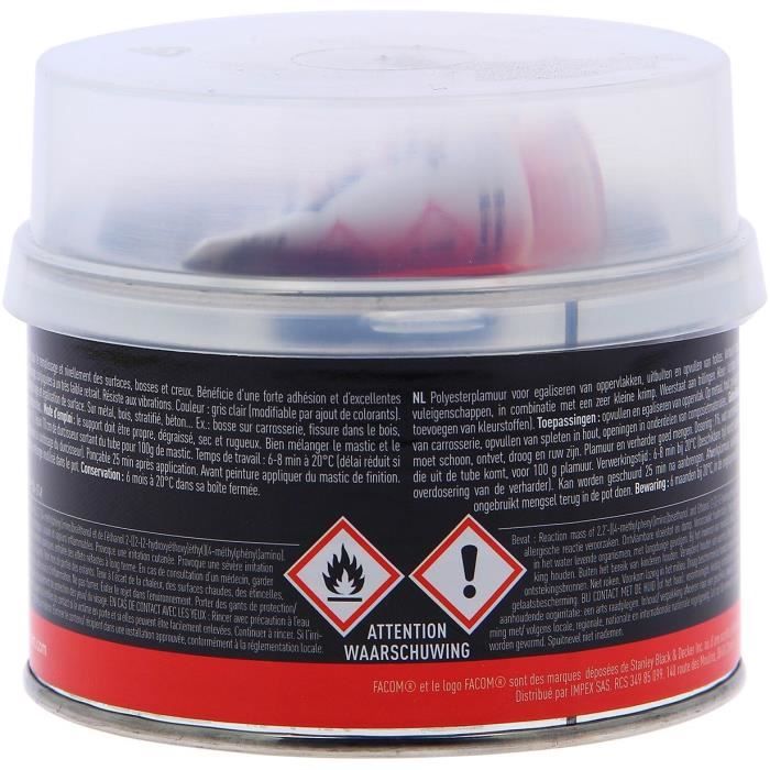 Facom Mastic Polyester Standard - Filling Leveling - 500 g
