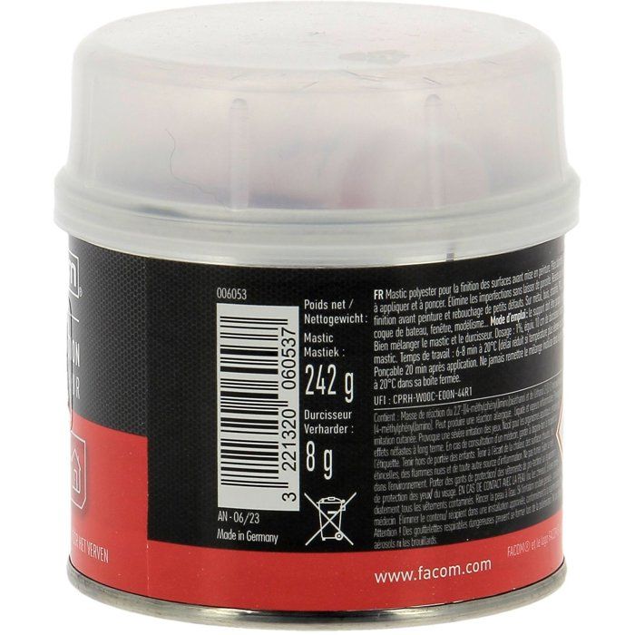 FACOM Polyester putty - Finishing - 250 g