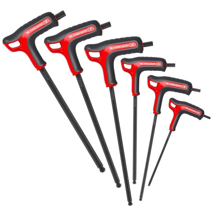 Set of 6 keys - FACOM - 84TZSA.PB - a Handles - T-shaped - 6 sides