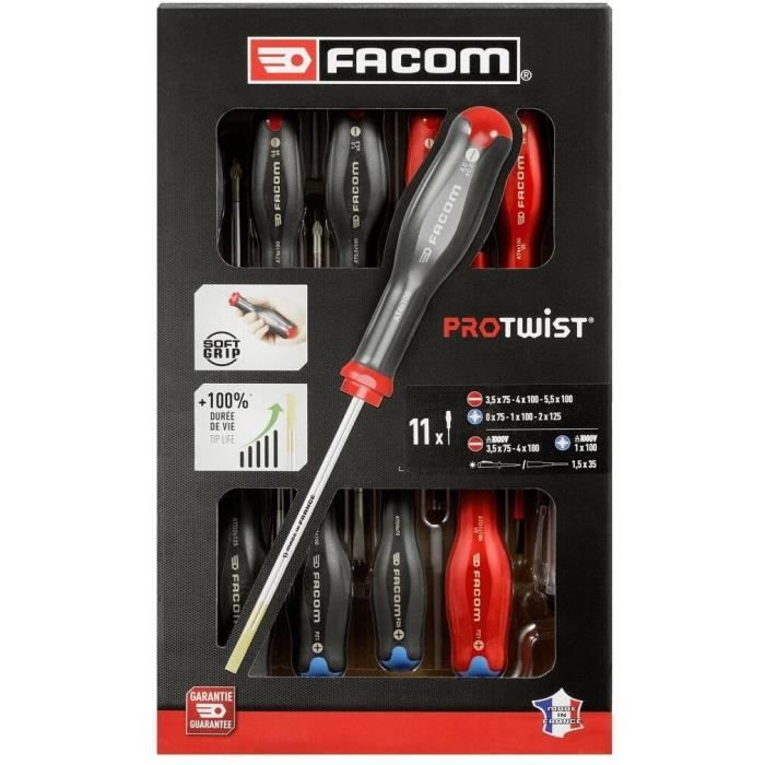 Set of 11 PROTWIST screwdrivers - FACOM - AT.11PB