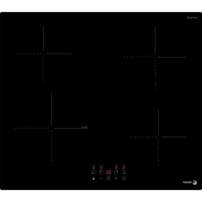 Hob - FAGOR - FTI468 - 59 cm - 4 induction burners - Black glass
