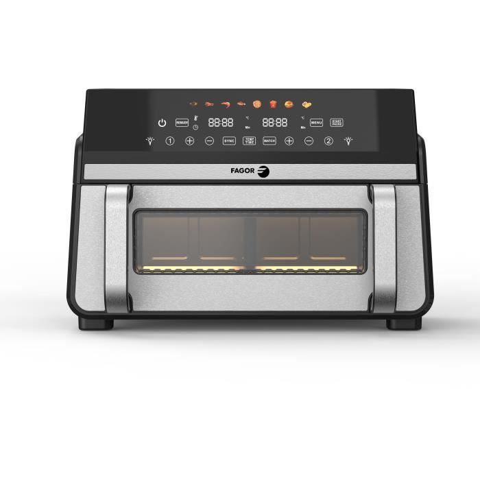 FAGOR Oil-free Fryer - Airfryer FG10AF - Capacity 11L - Double 5.5L Tanks - Removable Divider - 2200W