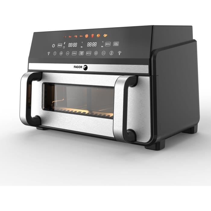 FAGOR Oil-free Fryer - Airfryer FG10AF - Capacity 11L - Double 5.5L Tanks - Removable Divider - 2200W