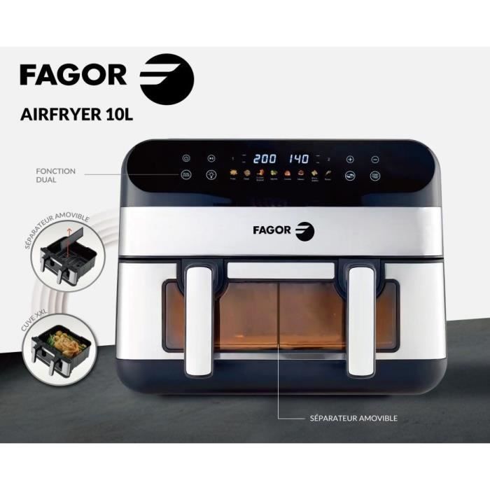 Oil-free fryer - FAGOR - Airfryer FGF10 - 10L - 2400 W - Touch screen - 8 pre-recorded modes - Large cooking tank