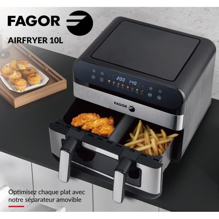Oil-free fryer - FAGOR - Airfryer FGF10 - 10L - 2400 W - Touch screen - 8 pre-recorded modes - Large cooking tank