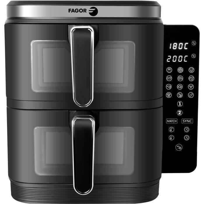 FAGOR oil-free fryer - Airfryer FGD11 - Capacity 11L - Double tanks 5.5 L - 12 cooking programs - 2800W