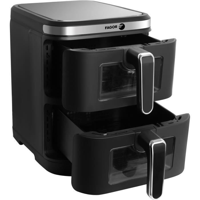 FAGOR oil-free fryer - Airfryer FGD11 - Capacity 11L - Double tanks 5.5 L - 12 cooking programs - 2800W